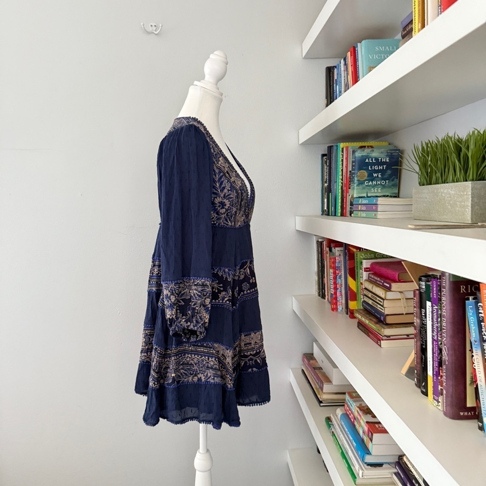 Free people My Love Navy Blue Mini dress Small - Picture 8 of 15
